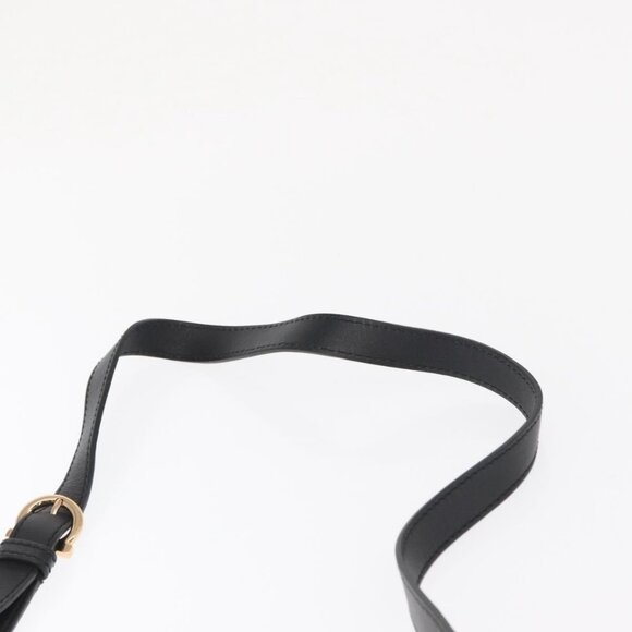 Authentic Salvatore Ferragamo Gancini Shoulder Bag Suede Leather Black Gold - Picture 15 of 16